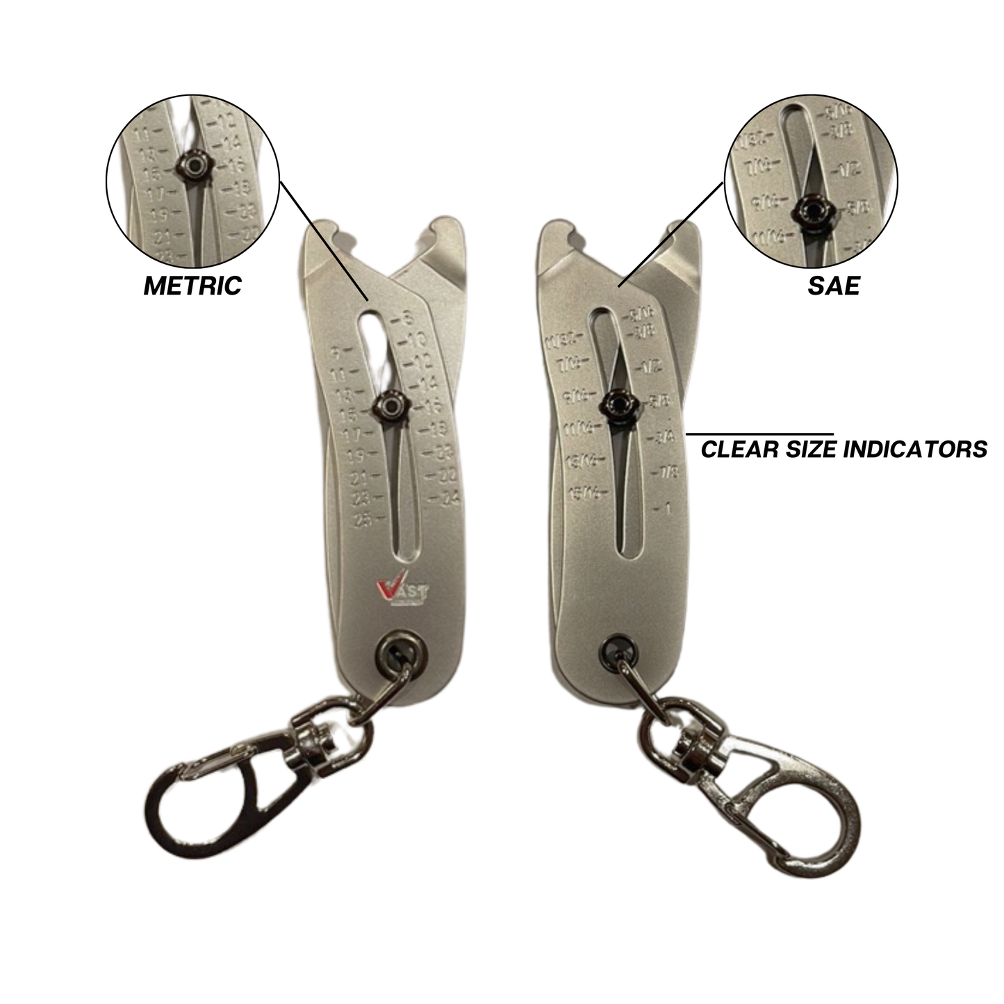 Bolt Head Gauge Sizer Keychain