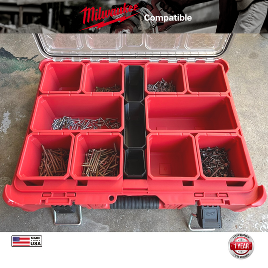 Milwaukee PACKOUT 11 Compartment Middle Bin Kit - 3 Bin