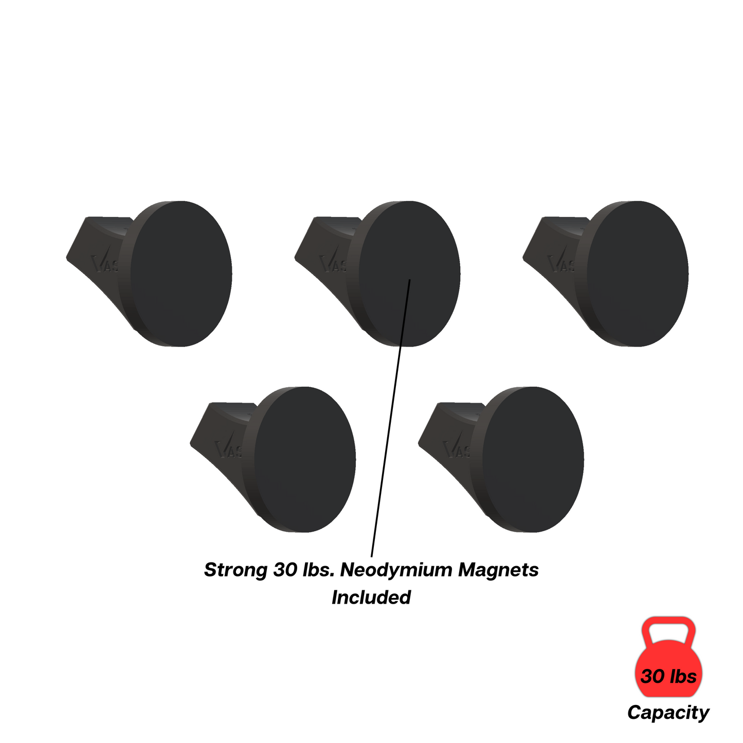Magnetic Pneumatic Air Tool Holders (5 Pack)