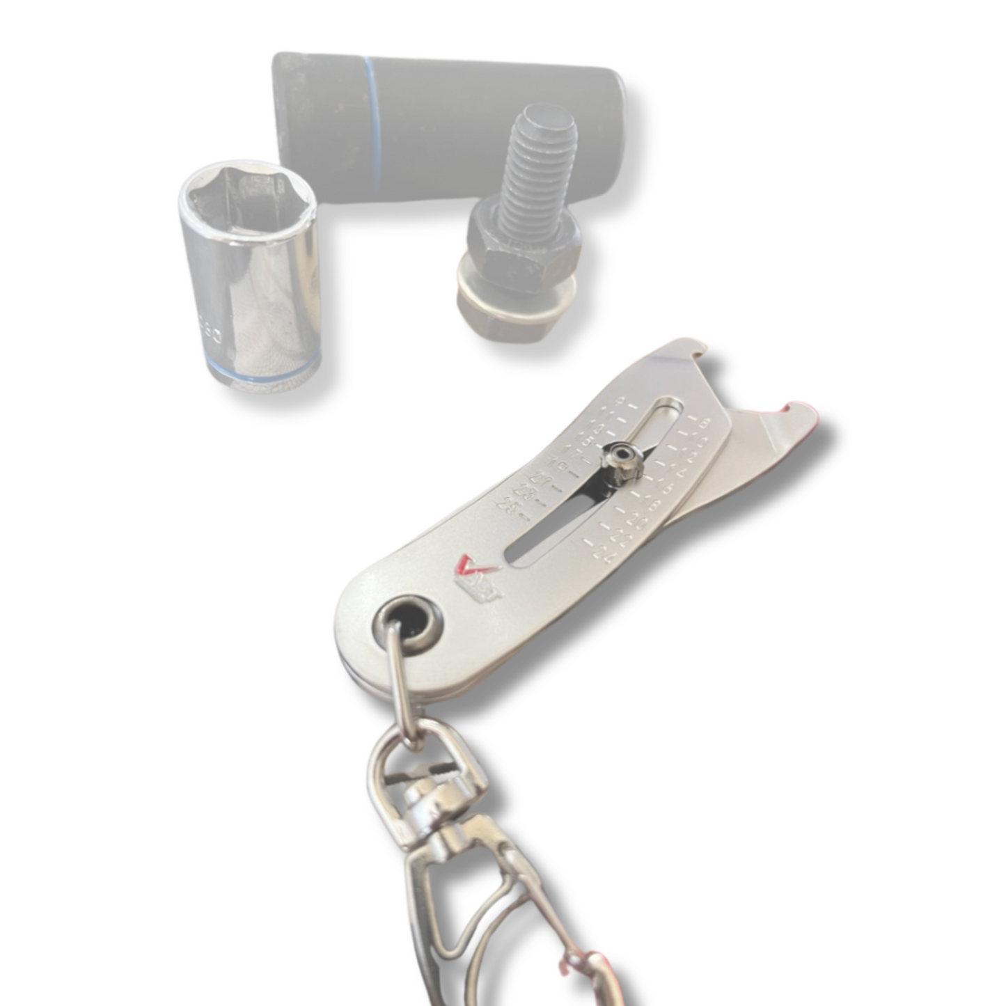 Bolt Head Gauge Sizer Keychain