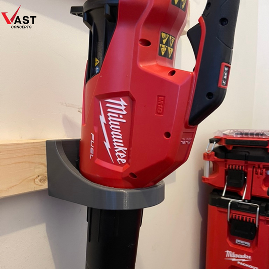 Durable PETG Universal Leaf Blower Mount with Strap Holes - Black