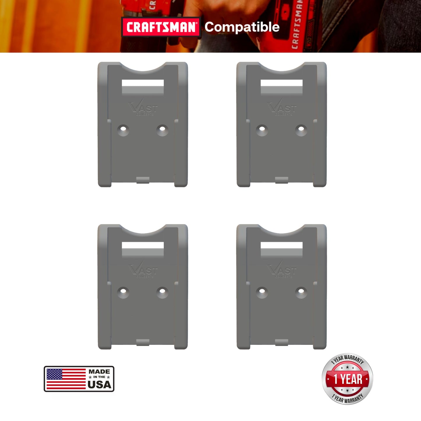 Craftsman V20 Battery Mount (4 Pack)