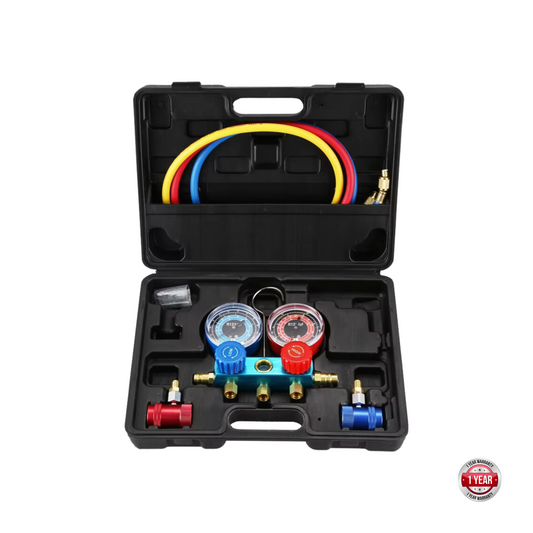 R1234YF Manifold Gauge Set with 3 1/4 ft. Hoses & Couplers