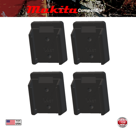 Makita 18V Lockable Battery Mount - Black (4 Pack)