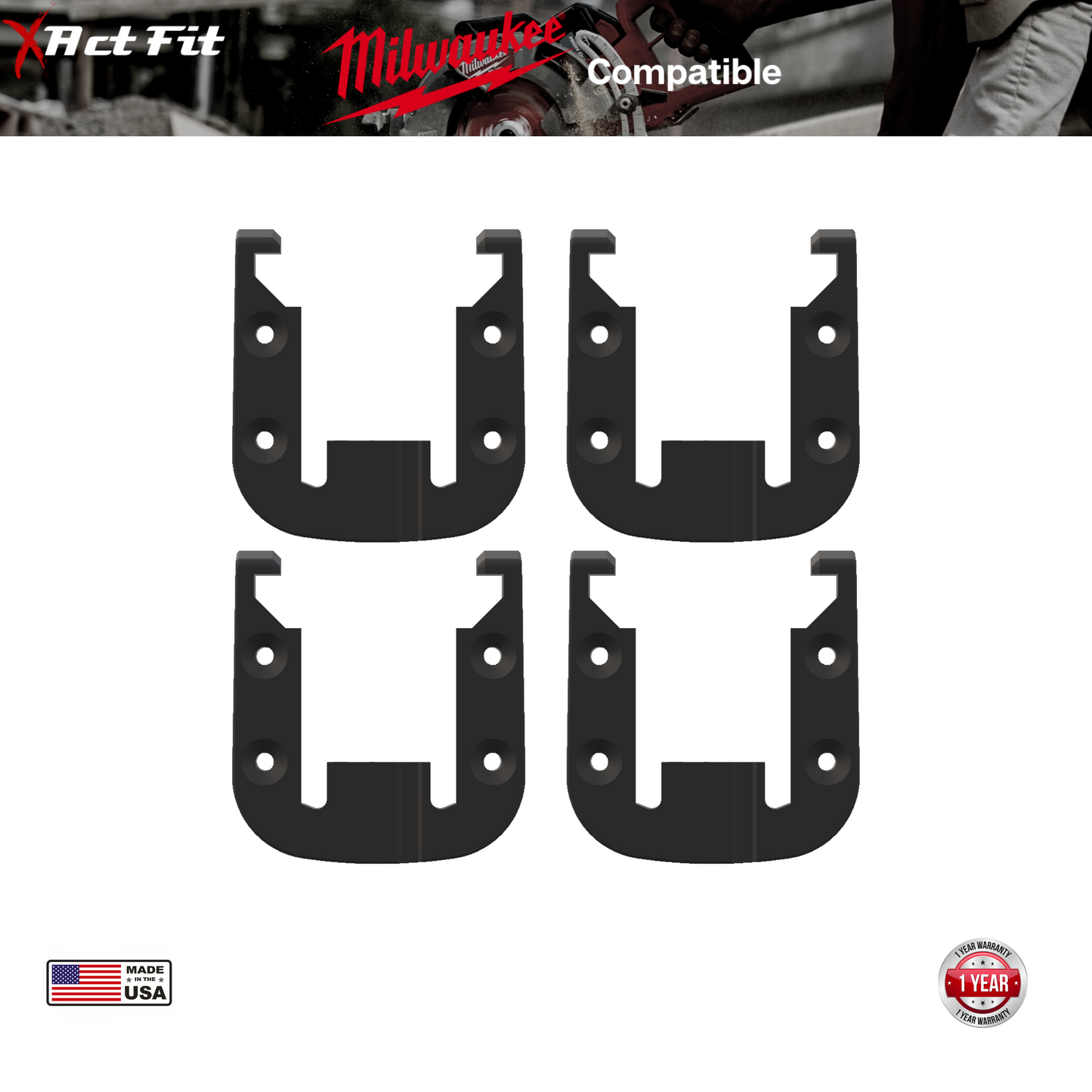 Milwaukee M18 Battery Mount | Battery Holder (4 Pack)