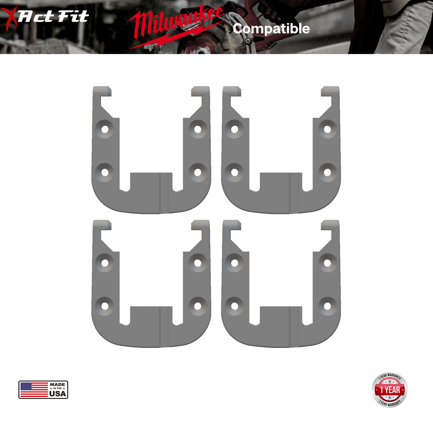 Milwaukee M18 Battery Mount | Battery Holder (4 Pack)