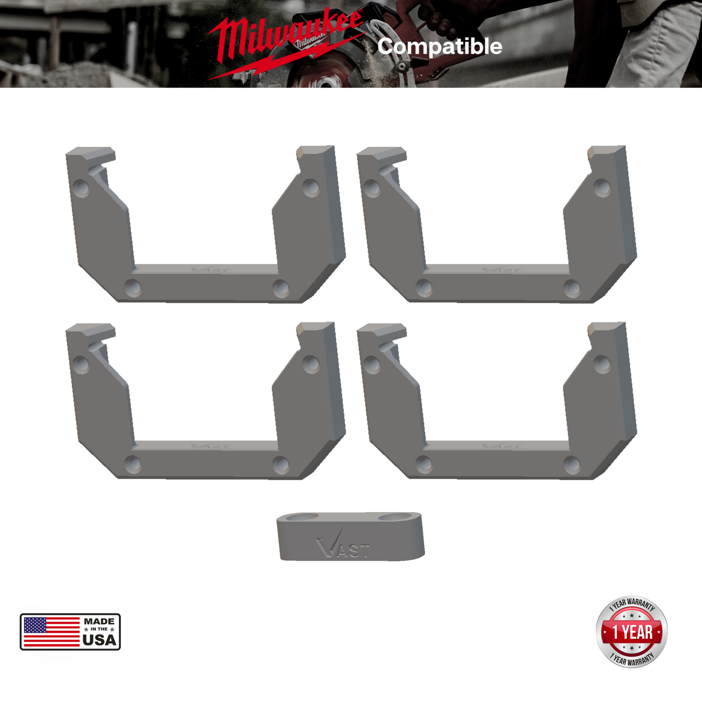 Milwaukee Packout Female Lockable V2 Mount  w/ Locking Block (4 Pack)