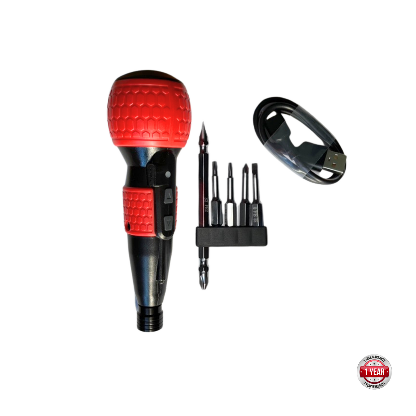 Cordless Rechargeable Ball Grip Screwdriver with 1/4" Bits