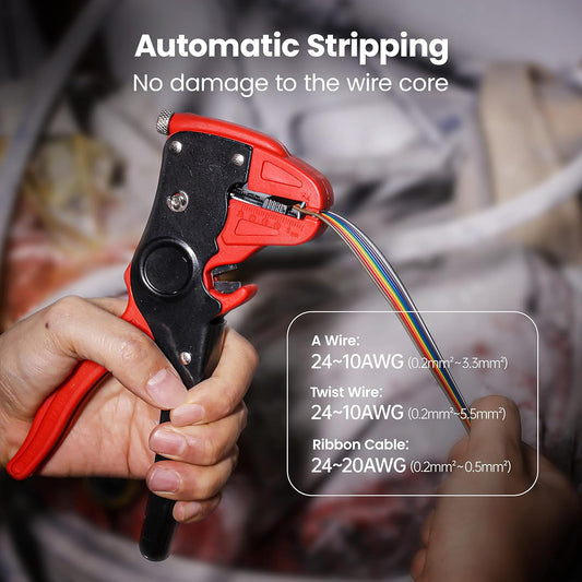 Heavy Duty Tight Reach Self-Adjusting Wire Stripper | Wire Stripper & Cutter | Wire Quick-Stripper