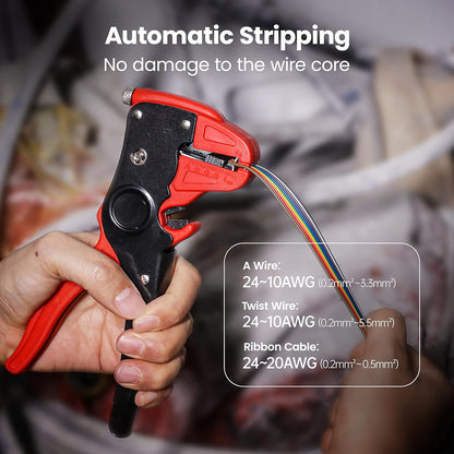 Heavy Duty Tight Reach Self-Adjusting Wire Stripper |  Wire Stripper & Cutter | Wire Quick-Stripper