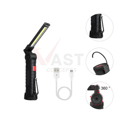 Magnetic Folding Li-Ion Work Light | Mechanic Light | Swirl Finder Flashlight