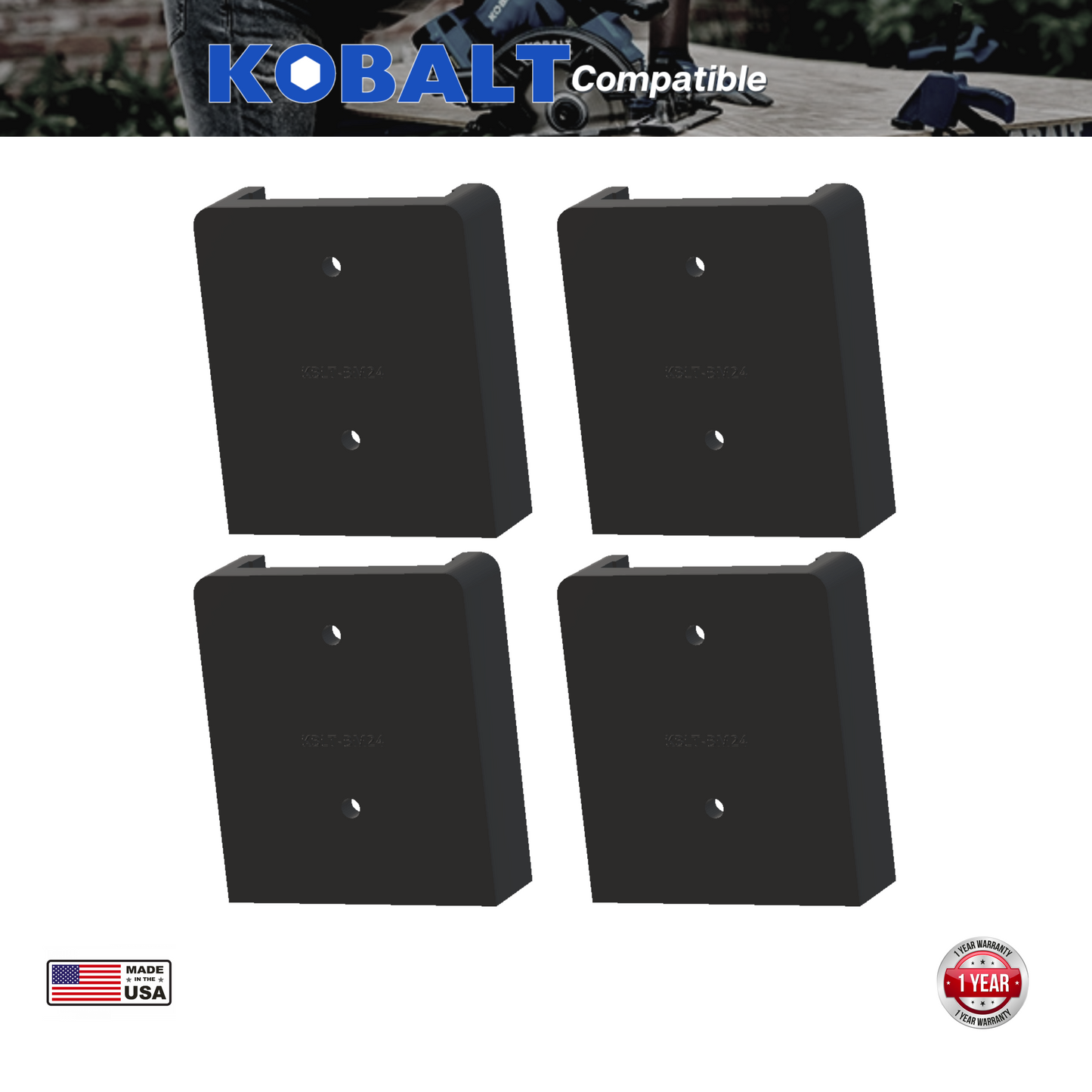 Kobalt 24V Battery Mount | Battery Holder (4 Pack)