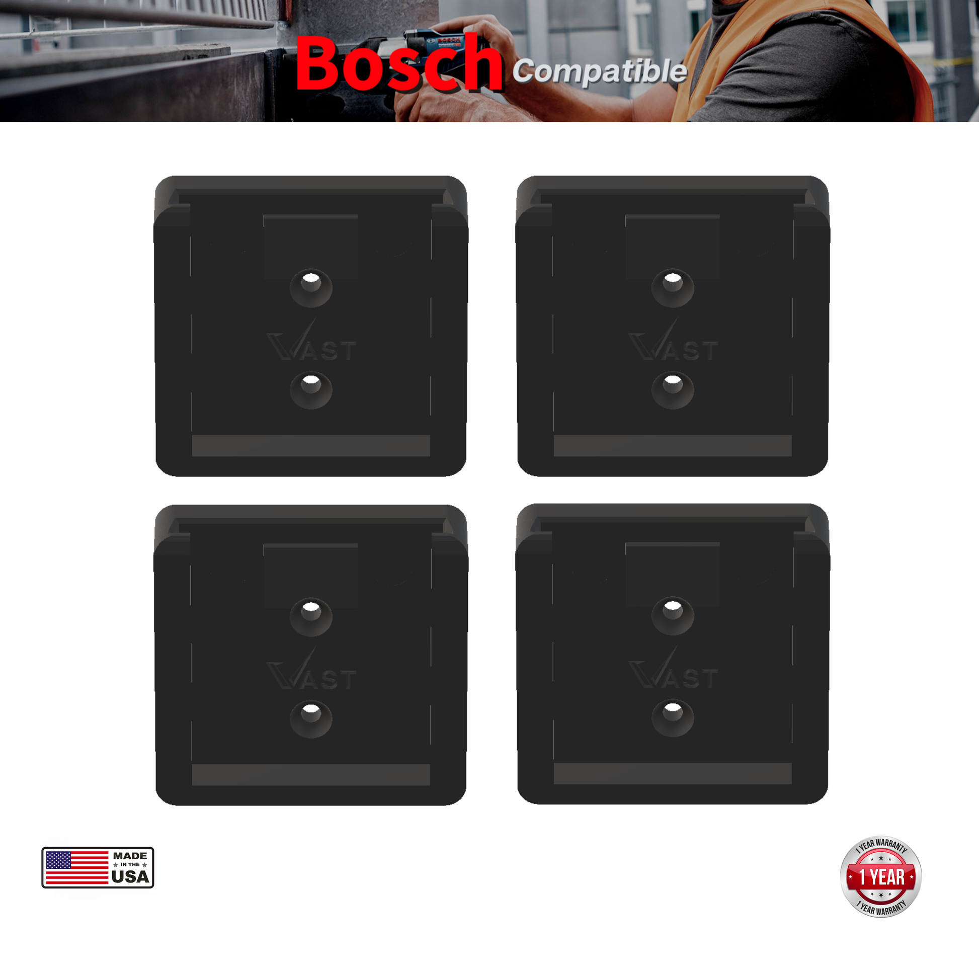 Black Bosch battery mount