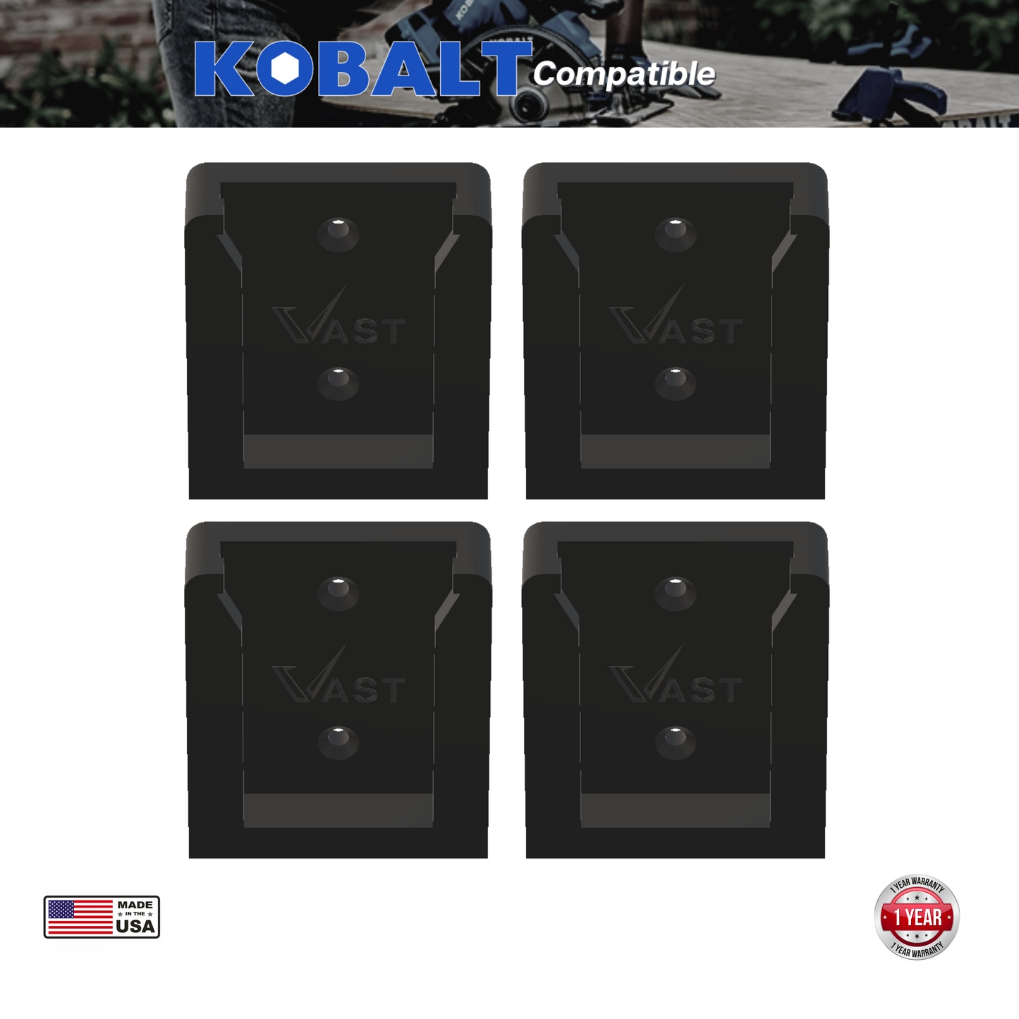 Kobalt 24V Battery Mount | Battery Holder (4 Pack)