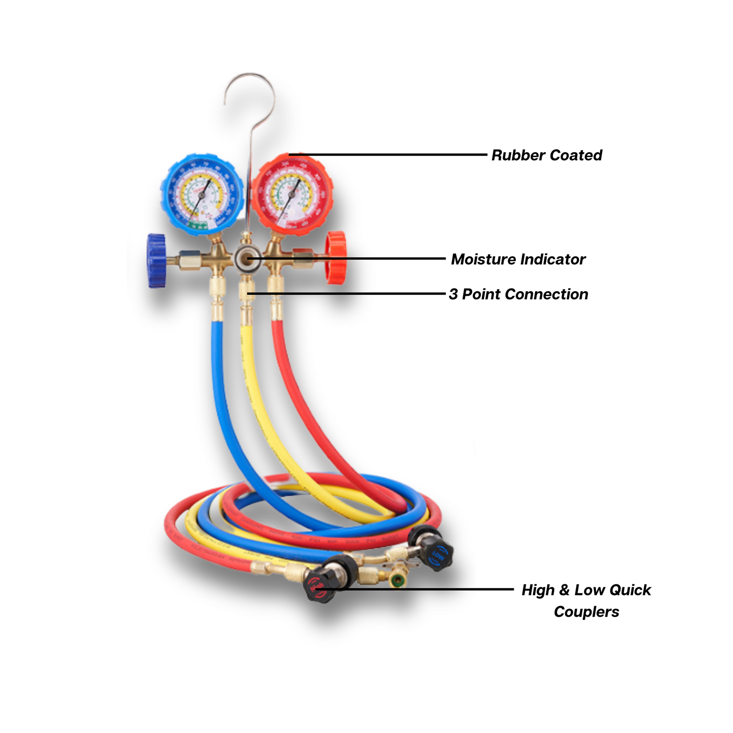 R134A Manifold Gauge Set with 5ft. Hoses & Hardware