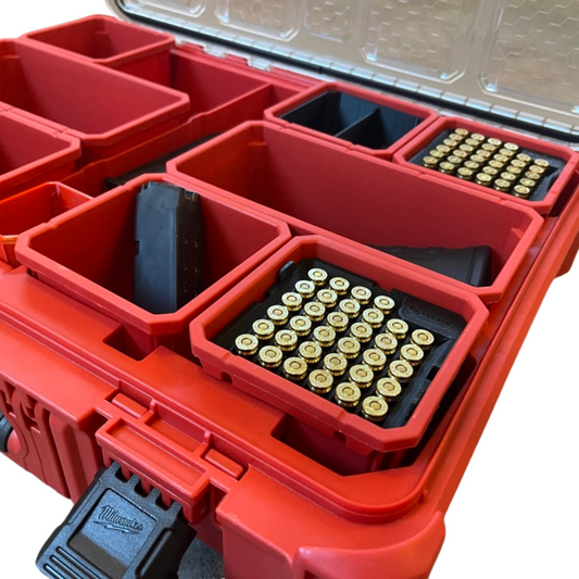 Ammo Inserts for Milwaukee PACKOUT Deep Compartment Organizers (Various Calibers)