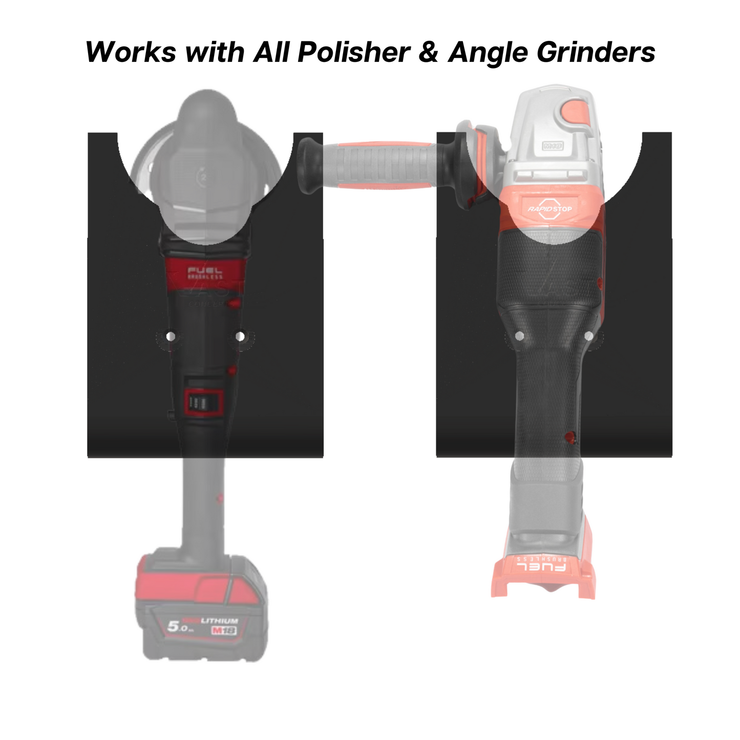 Plastic Machine Polisher Mount & Angle Grinder Holder PRO | Polisher Wall Rack