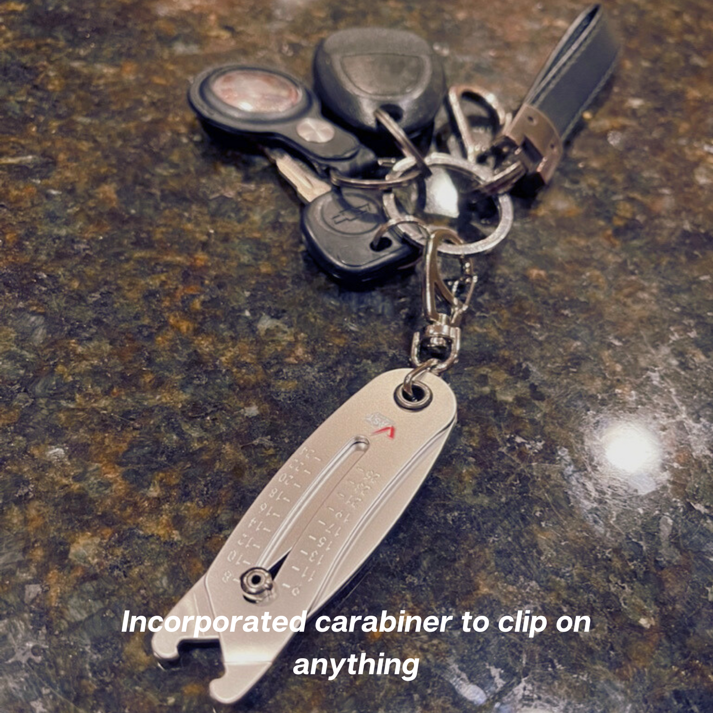 Bolt Head Gauge Sizer Keychain