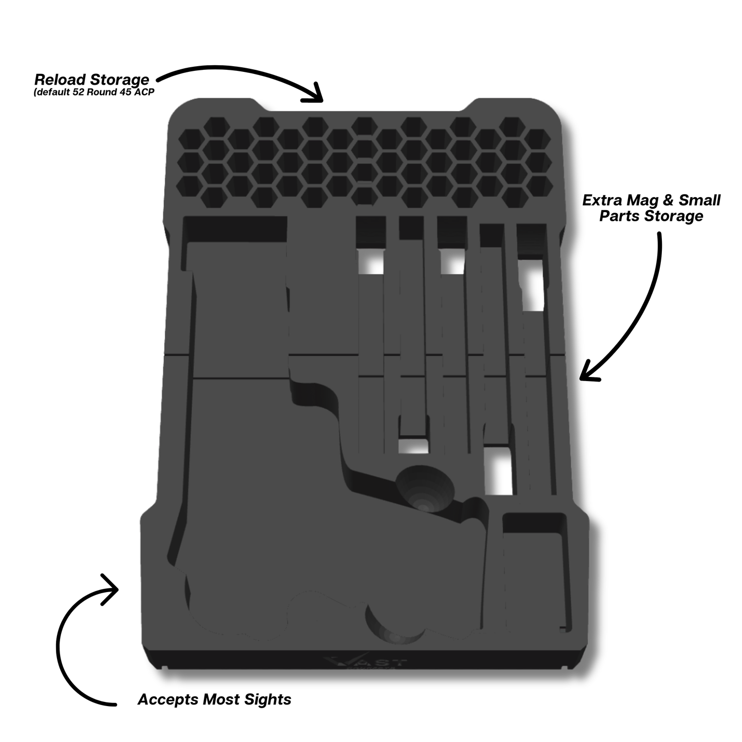 1911 Pistol Insert for Milwaukee PACKOUT Slim Organizer (48-22-8436) – Ranger Pro