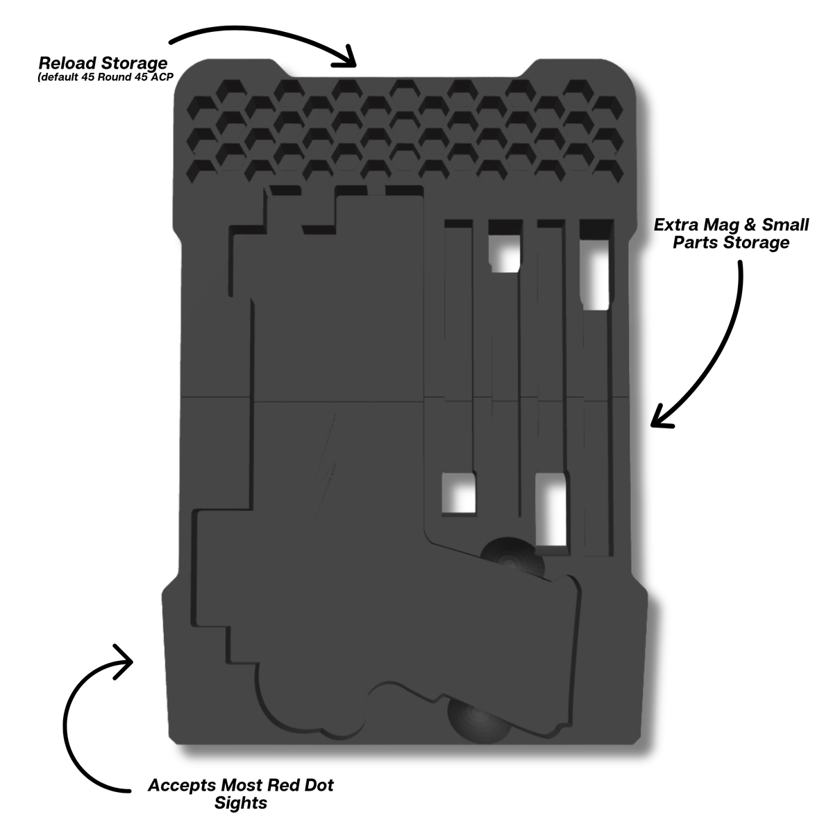 1911 Pistol Insert for Milwaukee PACKOUT Slim Organizer (48-22-8436) – Ranger Pro