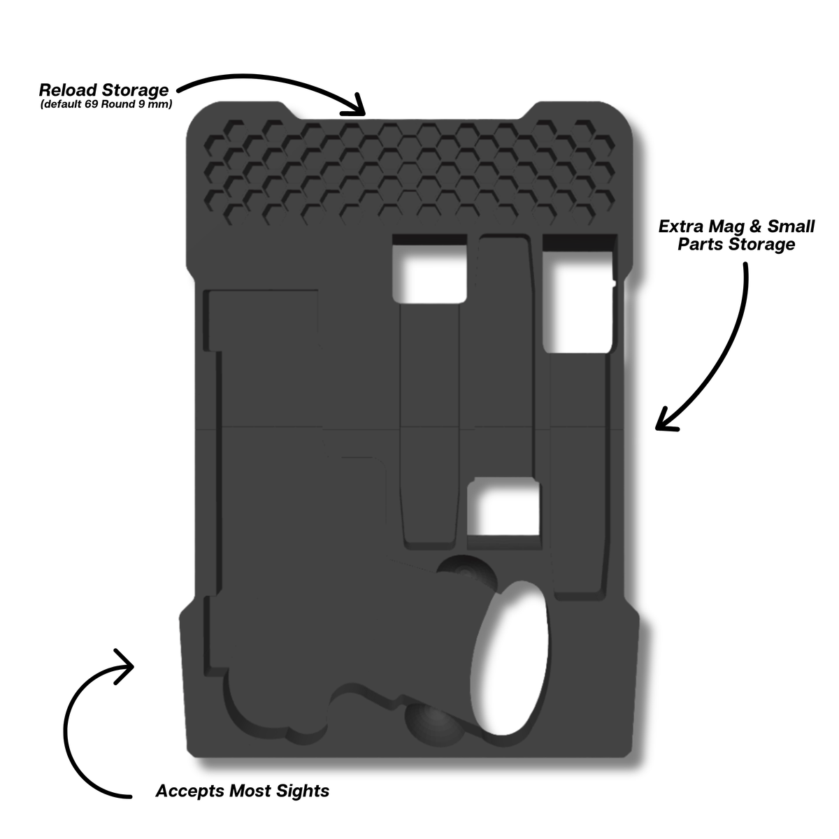2011 Pistol Insert for Milwaukee PACKOUT Slim Organizer (48-22-8436) – Ranger Pro